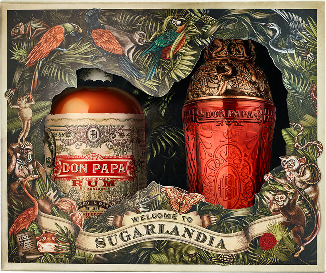 Don Papa  7 Single Island Rum  Shaker Gift Pack