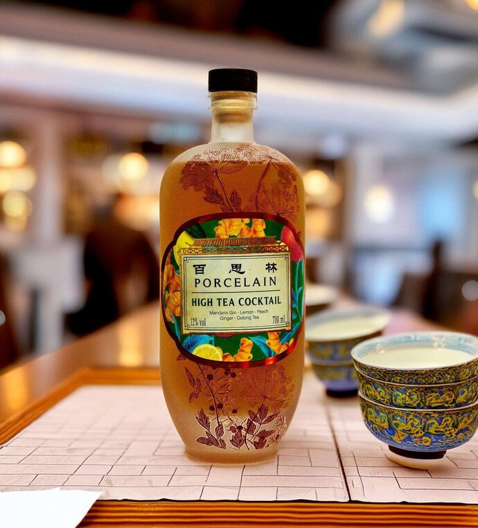 Porcelain High Tea Cocktail Flasche