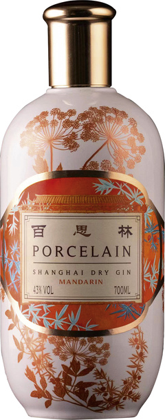 Porcelain Shanghai Dry Gin Madarin - 70 cl Flasche