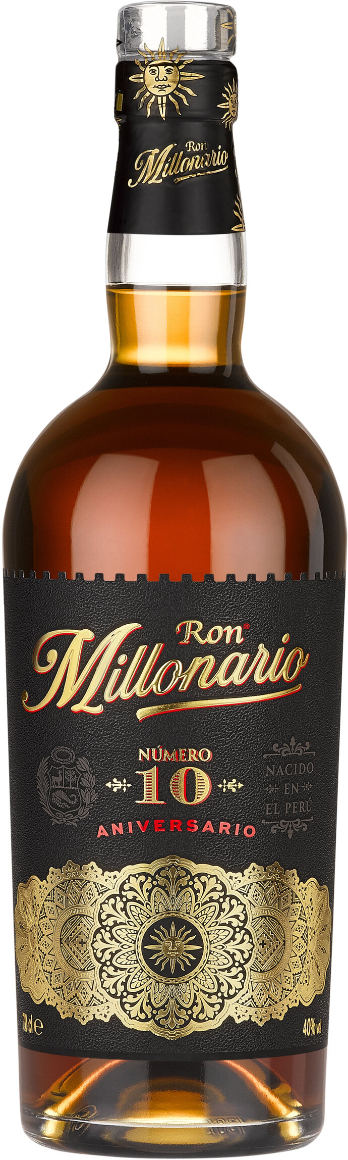 Flaschenvorderseite Millonario Numero 10 Aniversario